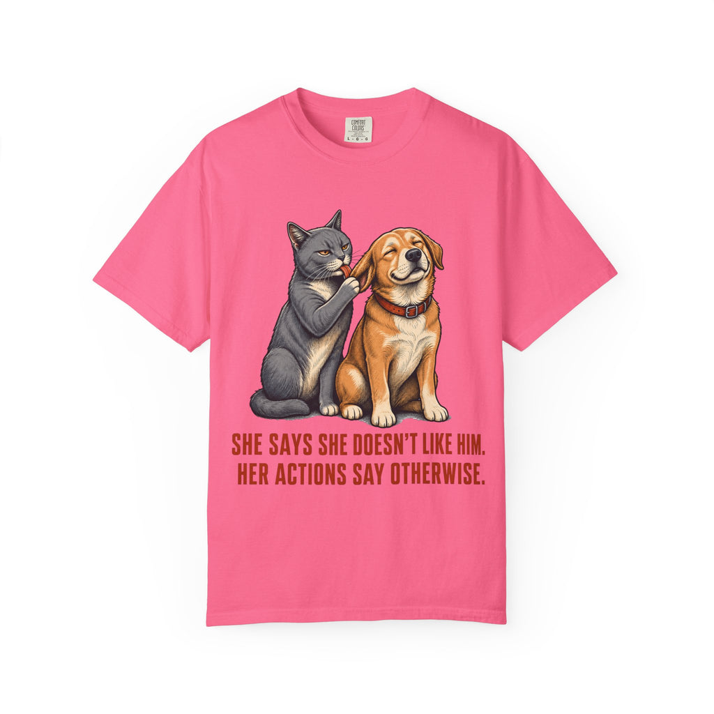 Cat Grooming Dog T-Shirt