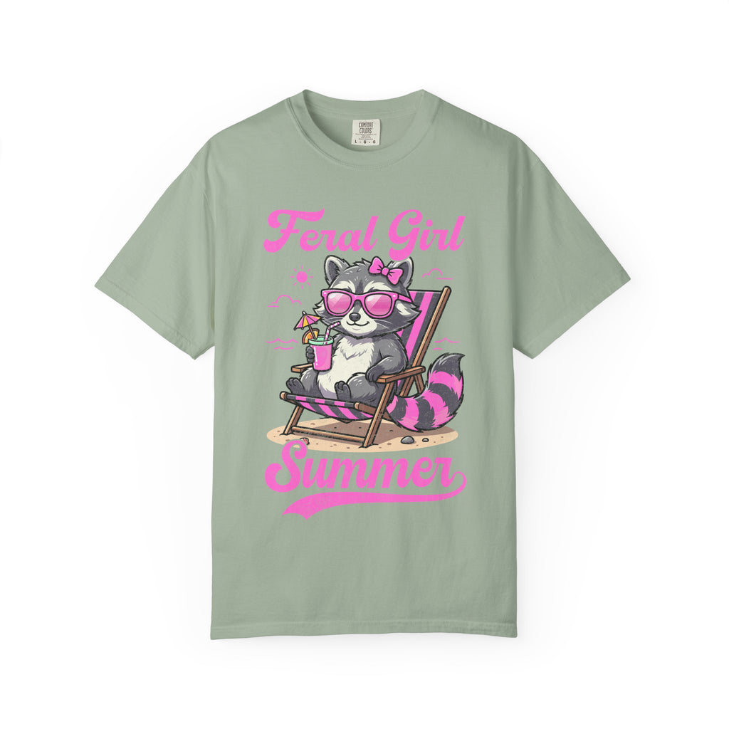 Raccoon Feral Girl Summer T-shirt