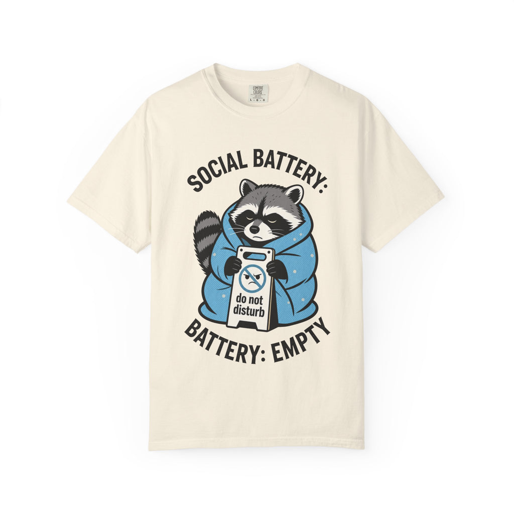 Raccoon - Social Battery Empty T-Shirt