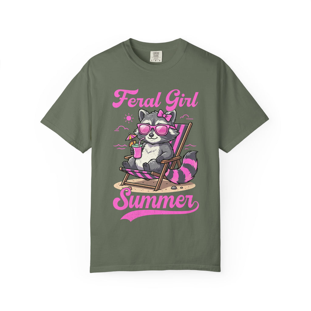 Raccoon Feral Girl Summer T-shirt