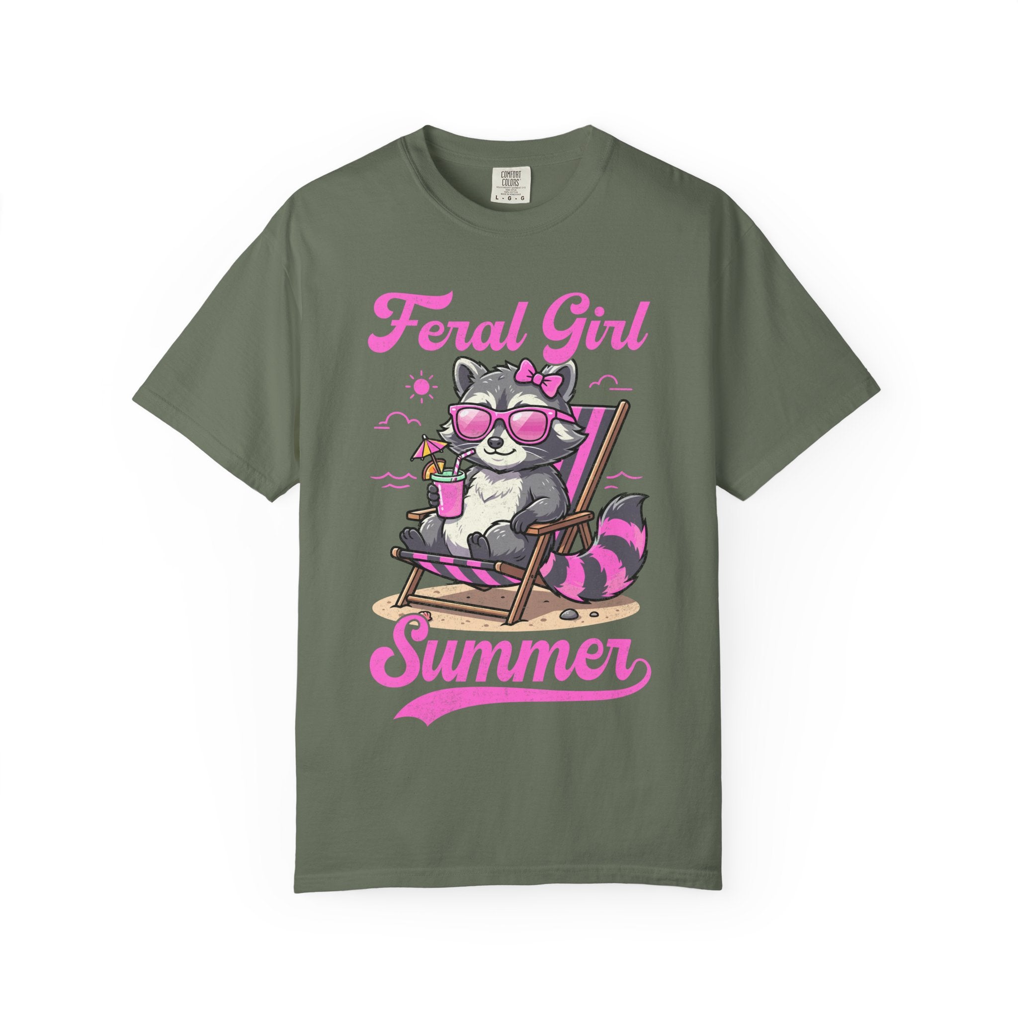 Raccoon Feral Girl Summer T-shirt