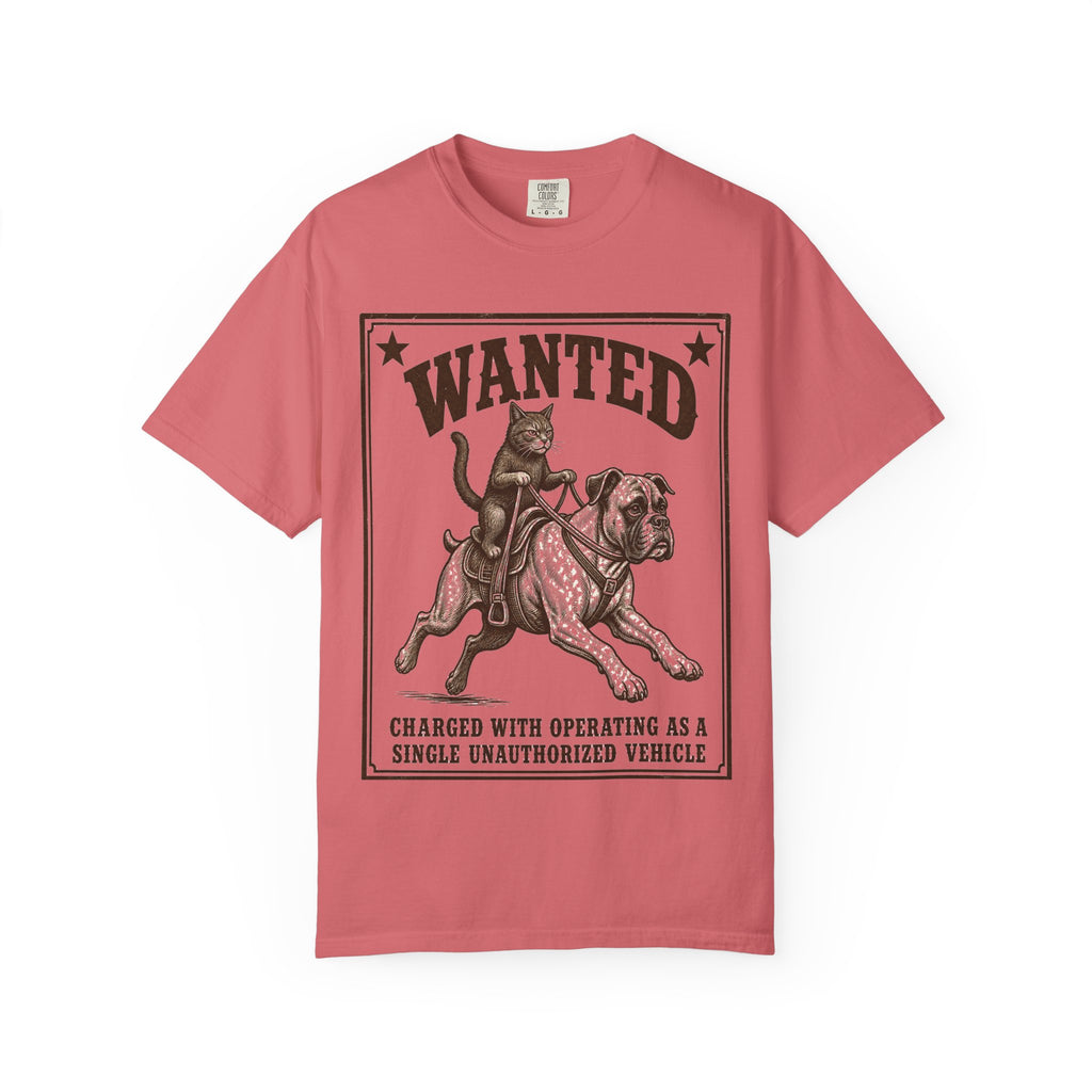Cat Riding Dog Wanted T-Shirt