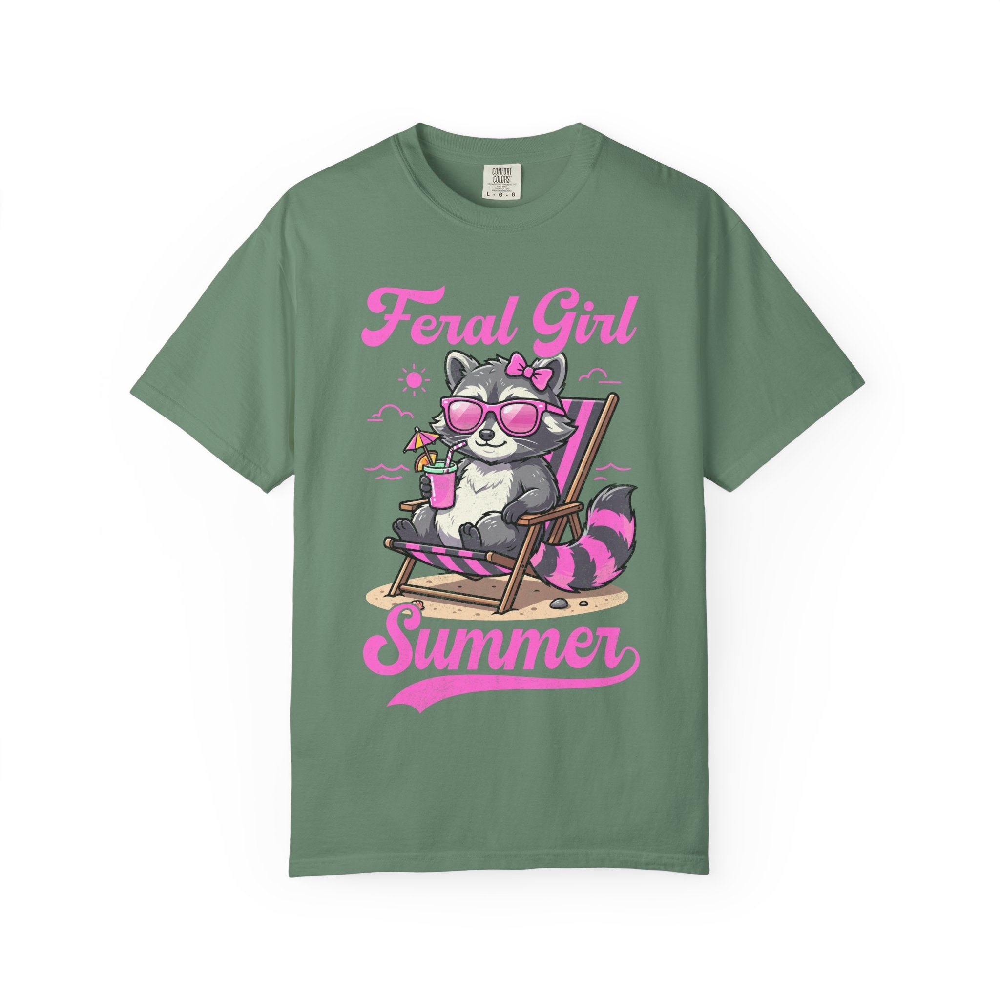 Raccoon Feral Girl Summer T-shirt