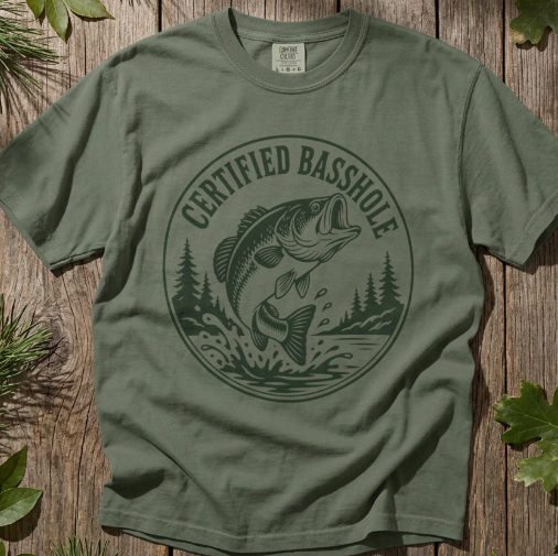 Bash Fishing T-Shirt — "Certified Basshole"