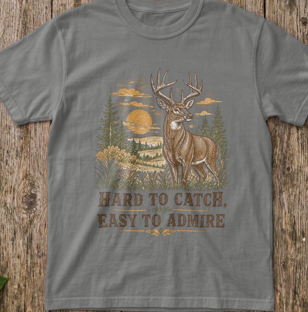 Deer Hunting T-Shirt - Hard to Catch, Easy to Admire