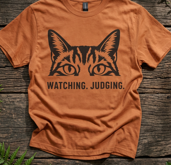 Cat Watching. Judging. T-Shirt