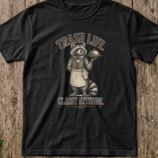 Raccoon Trash Life Classy Attitude T-Shirt