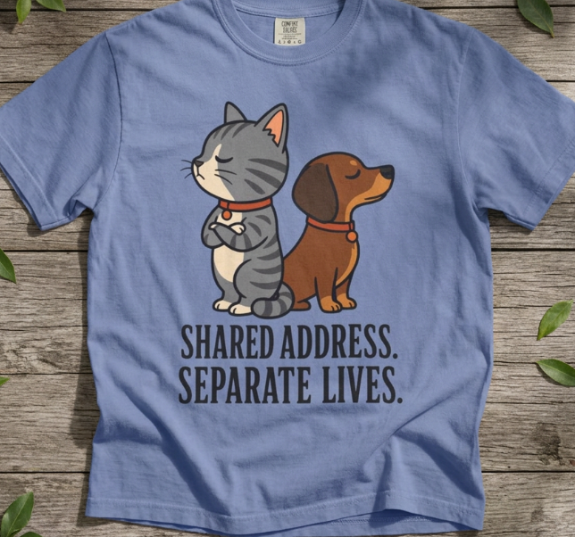 Cat & Dog Shared Address T-Shirt
