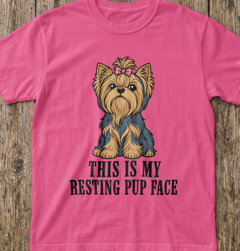 Dog Yorkshire Resting Pup Face T-Shirt