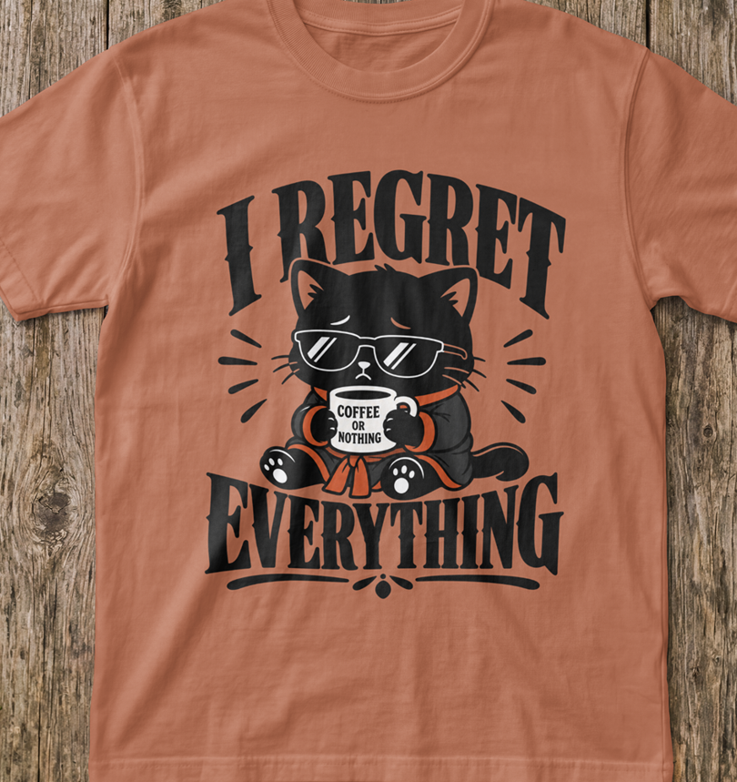 Cat - I Regret Everything T‑Shirt