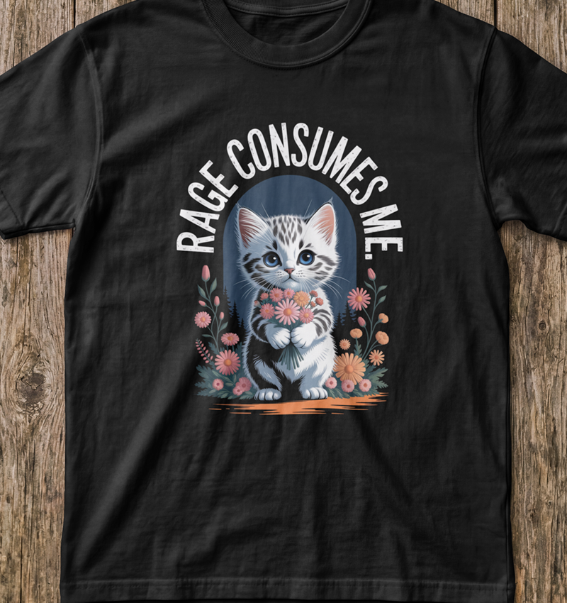Cat - Kitten Rage Consumes Me T-Shirt