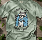 Raccoon - Social Battery Empty T-Shirt