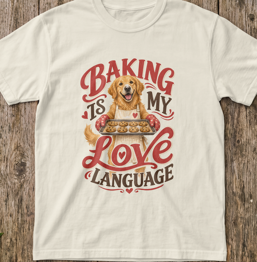 Golden Retriever Baking Is Love T-Shirt