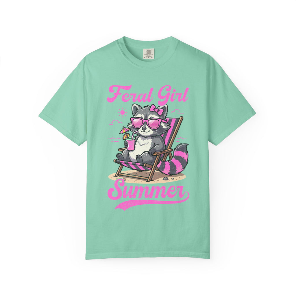 Raccoon Feral Girl Summer T-shirt