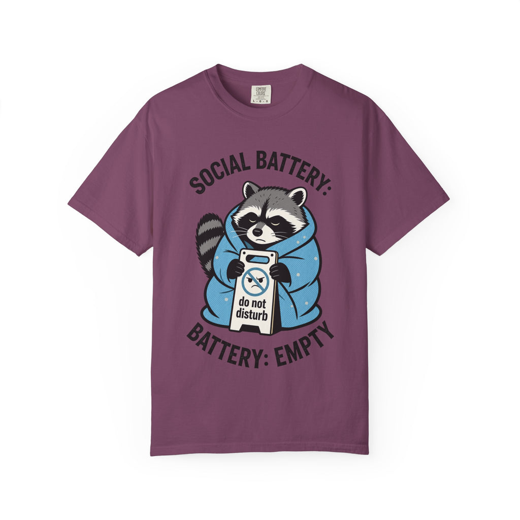 Raccoon - Social Battery Empty T-Shirt