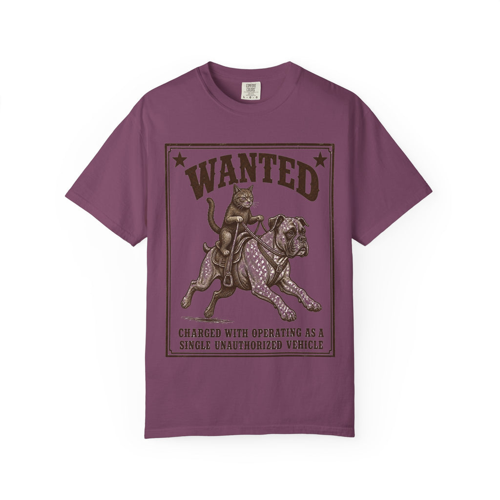 Cat Riding Dog Wanted T-Shirt