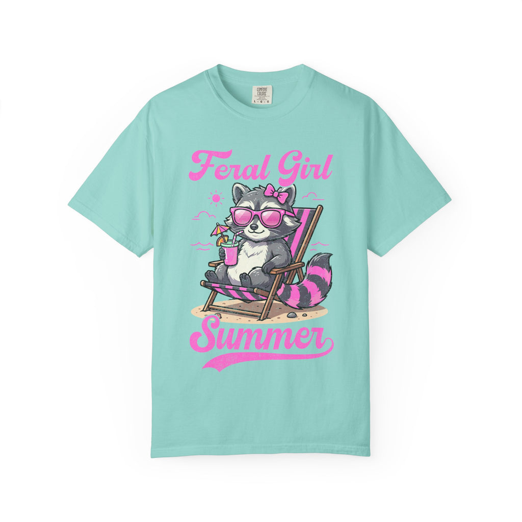 Raccoon Feral Girl Summer T-shirt